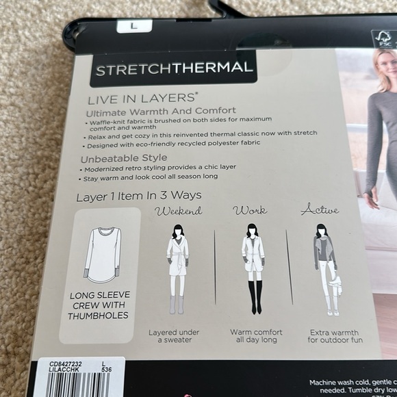 NWT CuddlDuds Long-Sleeve Thermal - Picture 5 of 5